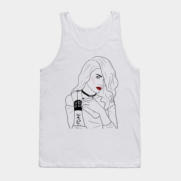 Frau mit Tattoo - Düster - Tattoo - Frau Tank Top by Tibra Design